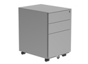 Steel Mobile Under Desk Office Storage Unit | 3 Drawers | Silver