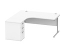 Su Lh Rad Desk+Desk High Ped-1600X1200-Arctic White/Silver