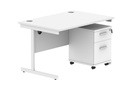 Su Rect Desk+2 Drawer Mobile Under Desk Ped-1280-Arctic White/White